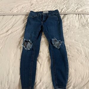 FP Movement by Free People Dark Blue Distressed Skinny Jeans